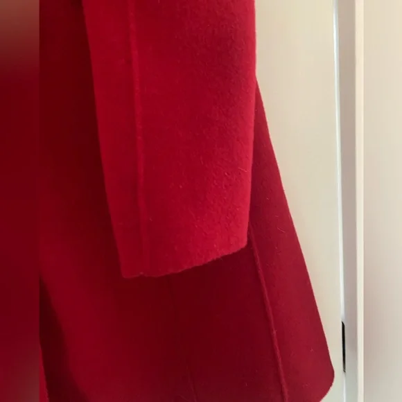 Red Wool Coat Size Small - Picture 10 of 12